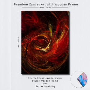 Crimson Roar - A Symphony of Red Abstracts - Captivating Abstract Art | Premium Canvas Art | Wall Art | Painting | Size - 24 inch x 18 inch or 2 feet x 1.5 feet | Orientation - Portrait