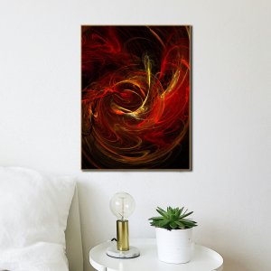 Crimson Roar - A Symphony of Red Abstracts - Captivating Abstract Art | Premium Canvas Art | Wall Art | Painting | Size - 24 inch x 18 inch or 2 feet x 1.5 feet | Orientation - Portrait