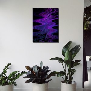 Tidal Symphony - Waves of Blue Hues in Abstract Harmony | Abstract Art | Premium Canvas Art | Wall Art | Painting | Size - 24 inch x 18 inch or 2 feet x 1.5 feet | Orientation - Portrait