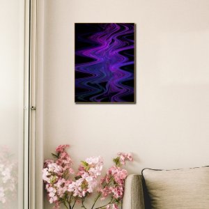 Tidal Symphony - Waves of Blue Hues in Abstract Harmony | Abstract Art | Premium Canvas Art | Wall Art | Painting | Size - 24 inch x 18 inch or 2 feet x 1.5 feet | Orientation - Portrait