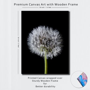 Whispers of the Wind - The Delicate Beauty of a Dandelion | Premium Canvas Art | Wall Art | Painting | Size - 24 inch x 18 inch or 2 feet x 1.5 feet | Orientation - Portrait