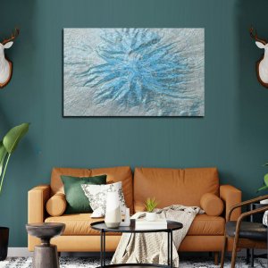 Graceful Contours - A Symphony of Blue and Grey Shades | Abstract Canvas Art | Wall Art | Painting for Home and Office Decor | Large Size - 48 inch x 30 inch or 4 feet x 2.5 feet | Orientation -Landscape