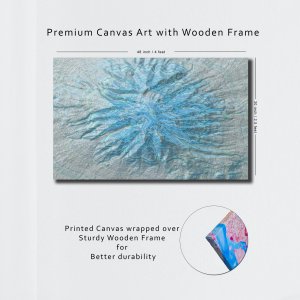 Graceful Contours - A Symphony of Blue and Grey Shades | Abstract Canvas Art | Wall Art | Painting for Home and Office Decor | Large Size - 48 inch x 30 inch or 4 feet x 2.5 feet | Orientation -Landscape
