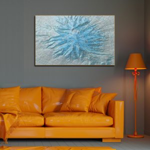 Graceful Contours - A Symphony of Blue and Grey Shades | Abstract Canvas Art | Wall Art | Painting for Home and Office Decor | Large Size - 48 inch x 30 inch or 4 feet x 2.5 feet | Orientation -Landscape
