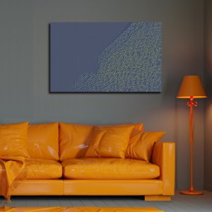 Golden Dunes: Sunlit Majesty Dividing the Desert | Premium Abstract Canvas Art | Wall Art | Painting | Large Size - 48 inch x 30 inch or 4 feet x 2.5 feet | Orientation - Landscape