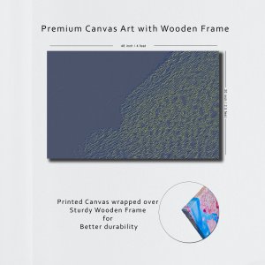 Golden Dunes: Sunlit Majesty Dividing the Desert | Premium Abstract Canvas Art | Wall Art | Painting | Large Size - 48 inch x 30 inch or 4 feet x 2.5 feet | Orientation - Landscape