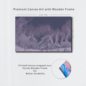 Feathered Rivers - Streams Dancing like Birds Among Mountains | Premium Abstract Canvas Art | Wall Art | Painting | Large Size - 48 inch x 30 inch or 4 feet x 2.5 feet | Orientation - Landscape