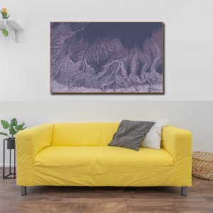 Feathered Rivers - Streams Dancing like Birds Among Mountains | Premium Abstract Canvas Art | Wall Art | Painting | Large Size - 48 inch x 30 inch or 4 feet x 2.5 feet | Orientation - Landscape