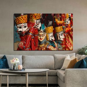Puppet Carnival: A Showcase of Artistic Splendor | Creative Canvas Art | Wall Art | Painting | Large Size | 48 inch x 30 inch or 4 feet x 2.5 feet | Orientation - Portrait