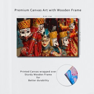 Puppet Carnival: A Showcase of Artistic Splendor | Creative Canvas Art | Wall Art | Painting | Large Size | 48 inch x 30 inch or 4 feet x 2.5 feet | Orientation - Portrait