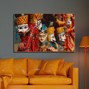 Puppet Carnival: A Showcase of Artistic Splendor | Creative Canvas Art | Wall Art | Painting | Large Size | 48 inch x 30 inch or 4 feet x 2.5 feet | Orientation - Portrait
