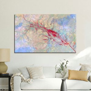 Harmony in Hues | A Premium Abstract Canvas | Fusion of Vibrant Blue, Red, and Flow | Wall Painting | Large Size | 48 inch x 30 inch or 4 feet x 2.5 feet | Orientation - Landscape
