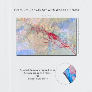 Harmony in Hues | A Premium Abstract Canvas | Fusion of Vibrant Blue, Red, and Flow | Wall Painting | Large Size | 48 inch x 30 inch or 4 feet x 2.5 feet | Orientation - Landscape