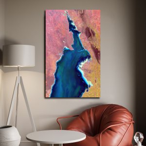 Blushing Pink Shores - Ocean and Coast Reverie - A captivating Art of Colorful Harmony | Premium Abstract Canvas Art | Wall Art | Painting | Large Size | 48 inch x 30 inch or 4 feet x 2.5 feet | Orientation - Landscape