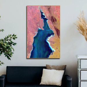 Blushing Pink Shores - Ocean and Coast Reverie - A captivating Art of Colorful Harmony | Premium Abstract Canvas Art | Wall Art | Painting | Large Size | 48 inch x 30 inch or 4 feet x 2.5 feet | Orientation - Landscape