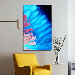 Ocean Luminescence: Nature's  Spectacle Illuminating Coastal Oceans in a Mesmerizing Display! Premium Abstract Canvas Art | Wall Art | Painting | Large Size | 48 inch x 30 inch or 4 feet x 2.5 feet | Orientation - Landscape