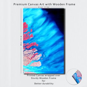 Ocean Luminescence: Nature's  Spectacle Illuminating Coastal Oceans in a Mesmerizing Display! Premium Abstract Canvas Art | Wall Art | Painting | Large Size | 48 inch x 30 inch or 4 feet x 2.5 feet | Orientation - Landscape