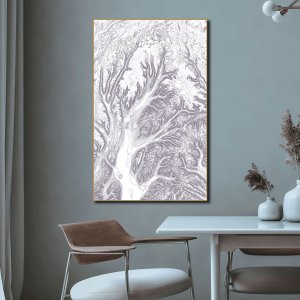 Valley of Ice: Intricate Details of Glaciated Beauty - Breathtaking Painting!  Premium Creative Canvas Art | Wall Art | Painting | Large Size | 48 inch x 30 inch or 4 feet x 2.5 feet | Orientation - Landscape