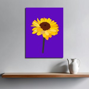 Charming Radiance - The Happy Sunflower of Creativity | Premium Canvas Art | Wall Art | Painting | Size - 24 inch x 18 inch or 2 feet x 1.5 feet | Orientation - Portrait