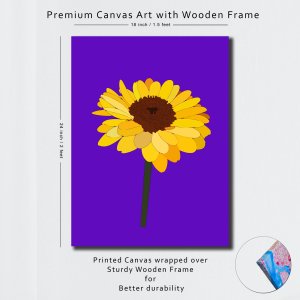 Charming Radiance - The Happy Sunflower of Creativity | Premium Canvas Art | Wall Art | Painting | Size - 24 inch x 18 inch or 2 feet x 1.5 feet | Orientation - Portrait