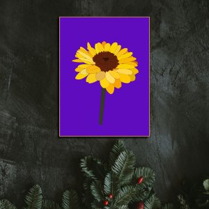Charming Radiance - The Happy Sunflower of Creativity | Premium Canvas Art | Wall Art | Painting | Size - 24 inch x 18 inch or 2 feet x 1.5 feet | Orientation - Portrait